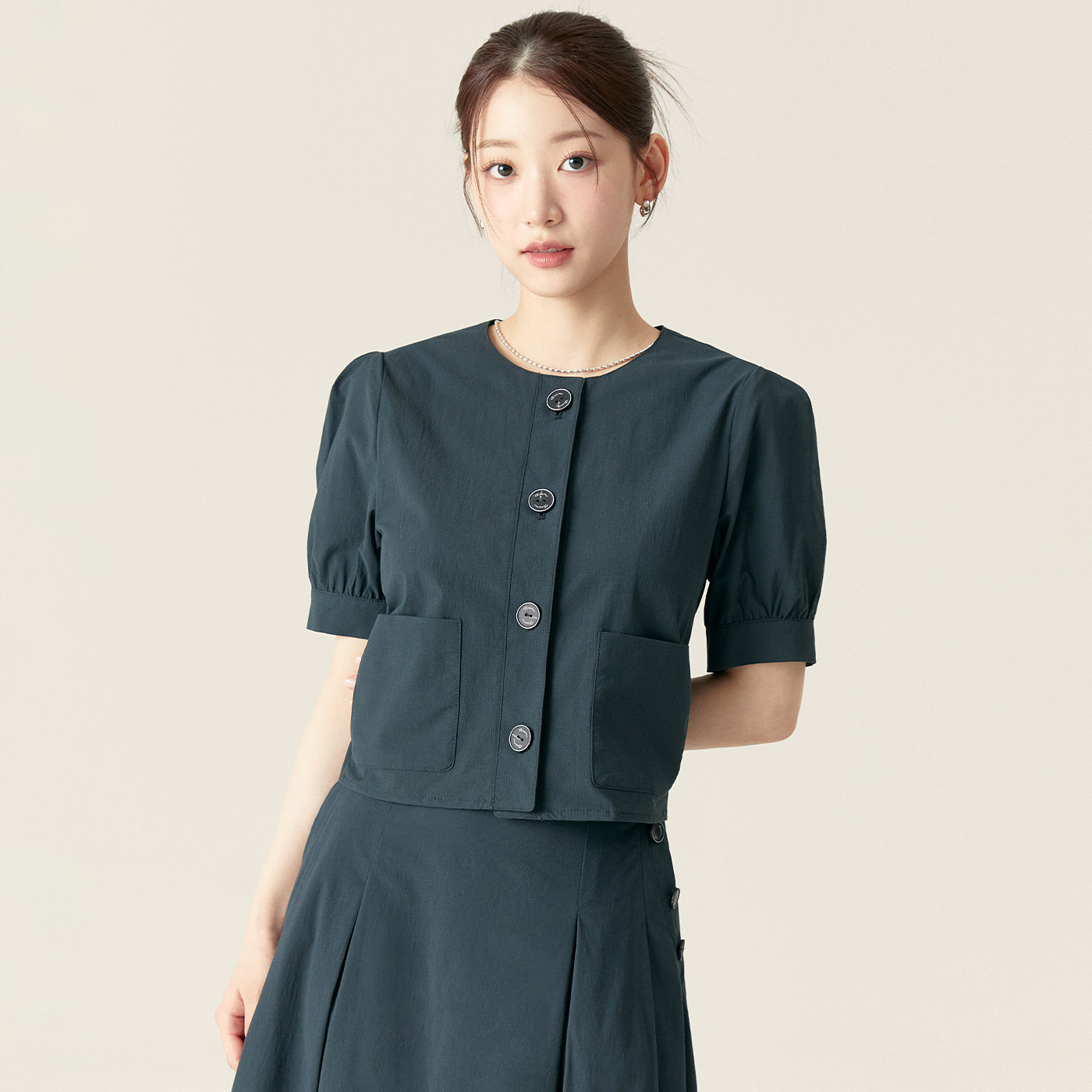 로엠 화섬 반팔 자켓 RMJKF25R16