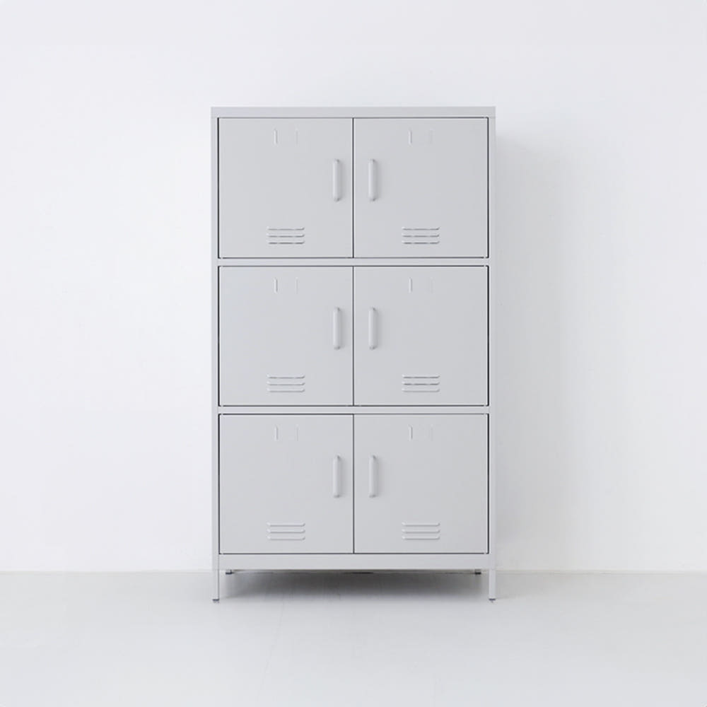 MKB 캐비넷 6문 수납장 9131600 913x460x1600mm, 3단, 라이트그레이 4185.2693 - 메인 이미지