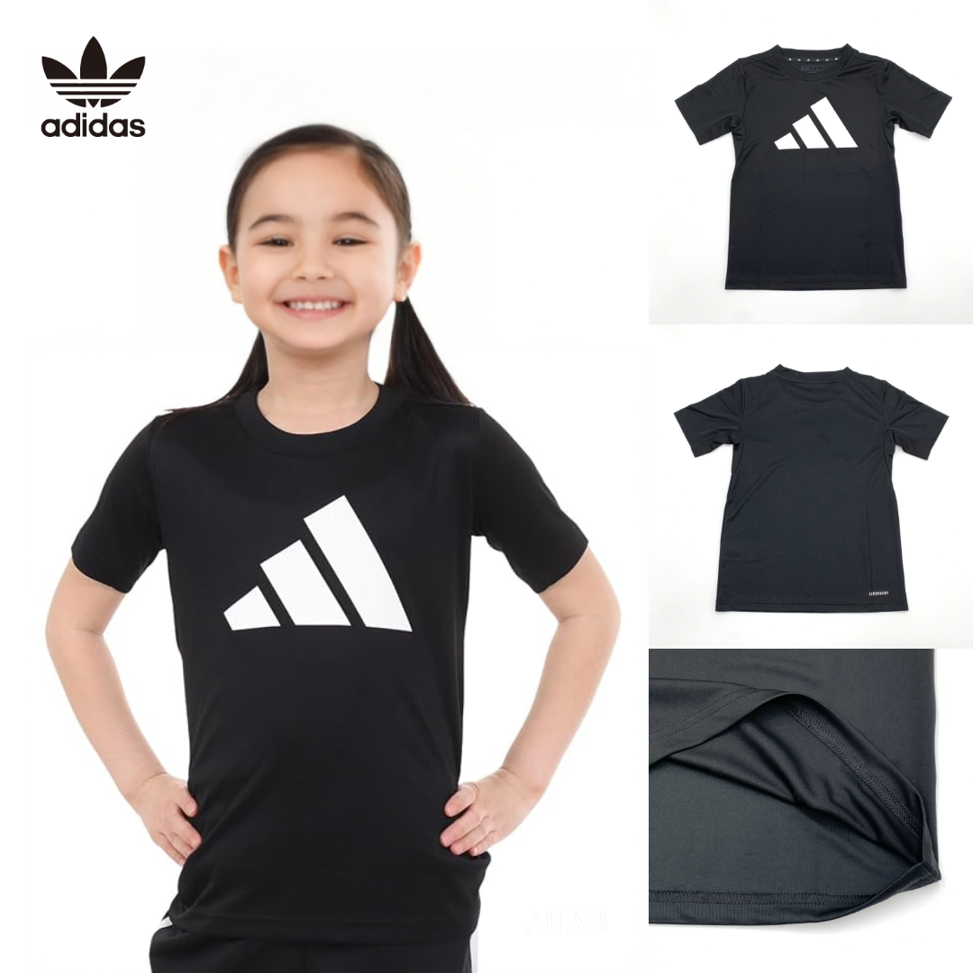 [오늘출발] 아디다스 키즈 주니어 초등학생 남아여아 트레이닝 기능성 티셔츠 반팔티 에센셜블랙, 130