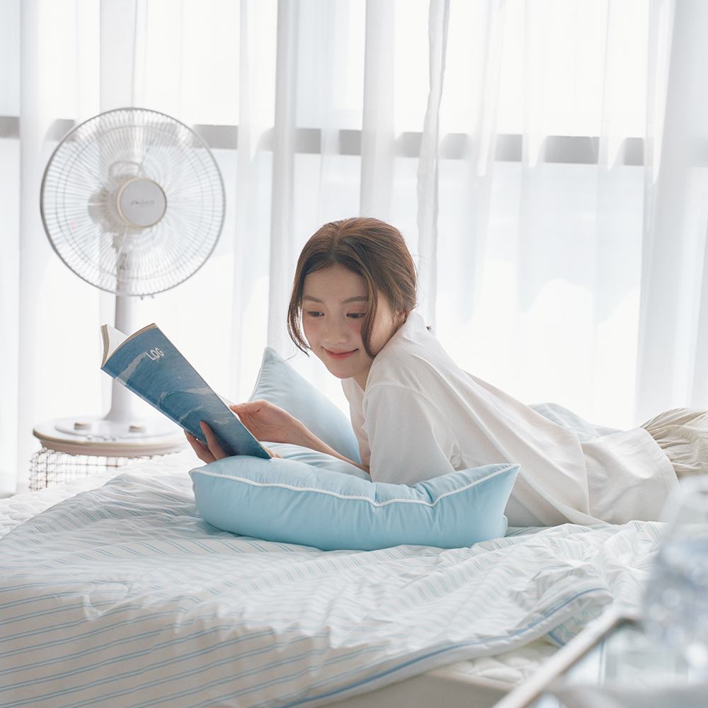 히말라야 쿨링 냉감이불 부드러운 아이스 쿨링 스트라이프 차렵이불 SS 150x200cm - 상세 이미지 5