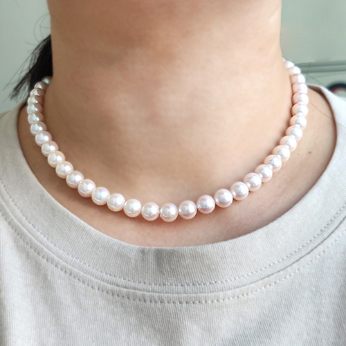 7~7.5mm 아코야 해수진주비드 목걸이 입문용 진주비드 가성비 좋은 진주목걸이 - 상세 이미지 5