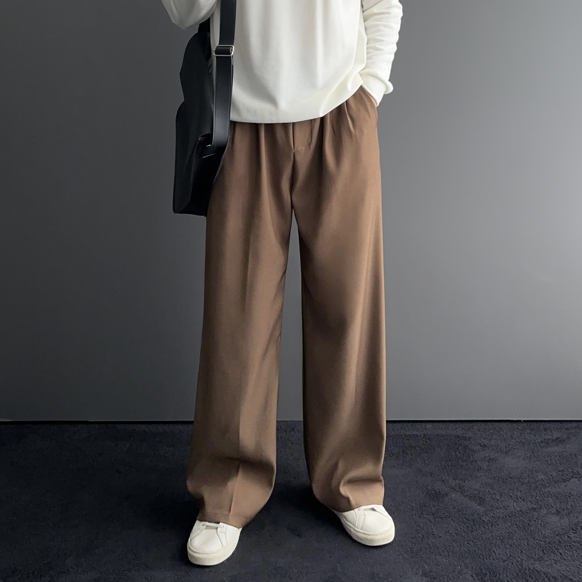 남자와이드슬랙스 남자밴딩슬랙스 여름정장바지 - 상세 이미지 4