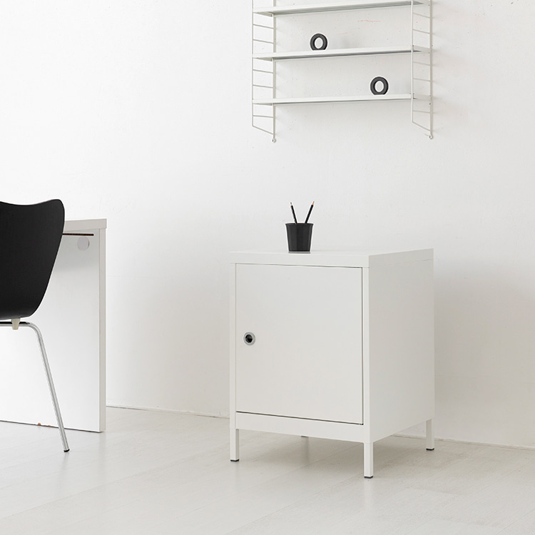 MKB 캐비넷 1문 수납장 480640 479x457x638mm, 1단, 화이트 0244.0544 이미지 3