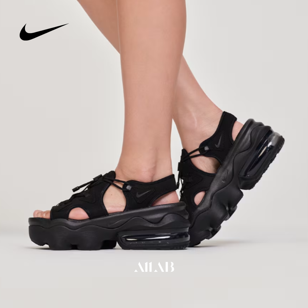 [오늘출발] 나이키 여성 에어맥스 코코 샌들 키높이 스트랩 통굽 발편한 여름 신발 올블랙, 230