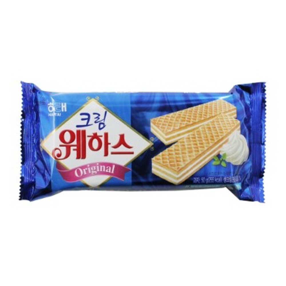 해태 크림 웨하스 50g 과자 봉지 미니 스넥 : 브이온스토어