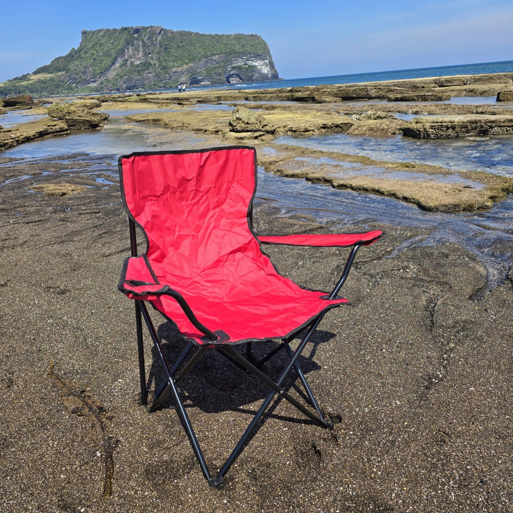 [팔걸이 캠핑의자] 접이식 야외용 컵홀더 포함 레드1개 - 상세 이미지 2