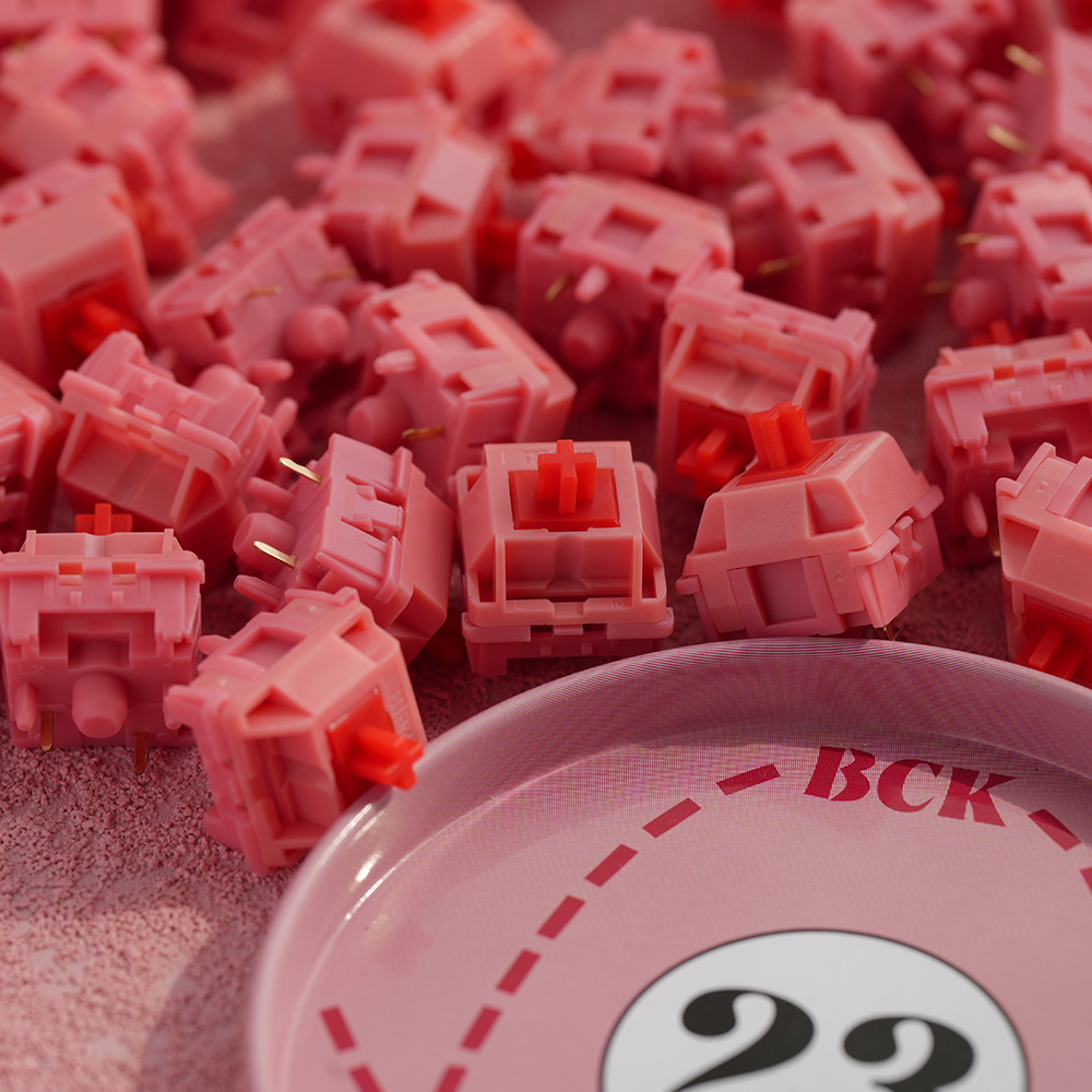HMX X BCkeys Pink Pig 리니어 기계식 키보드 스위치 5핀 바치리 공장윤활 110개 이미지 8