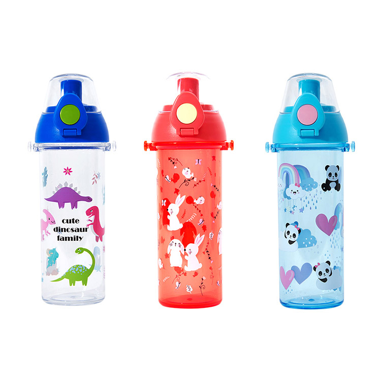 애니멀시리즈 스트랩 원터치 투명보틀560ml 3종 택1 투명물병560 텀블러 친환경물병 - 메인 이미지