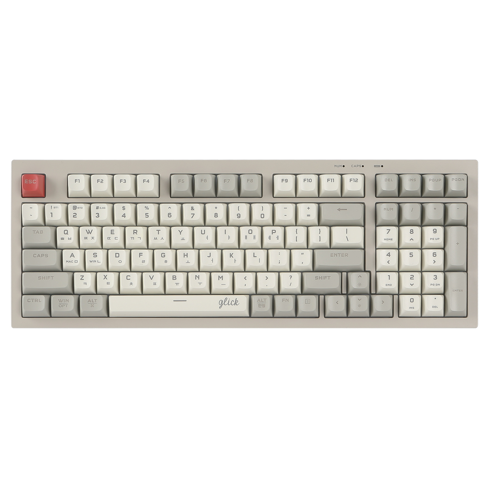 지클릭커 오피스프로 WK50 사일런스 M RGB 풀윤활 무소음 방수 무선 블루투스 키보드 Retro Cappuccino RC1 98키 - 상품 이미지
