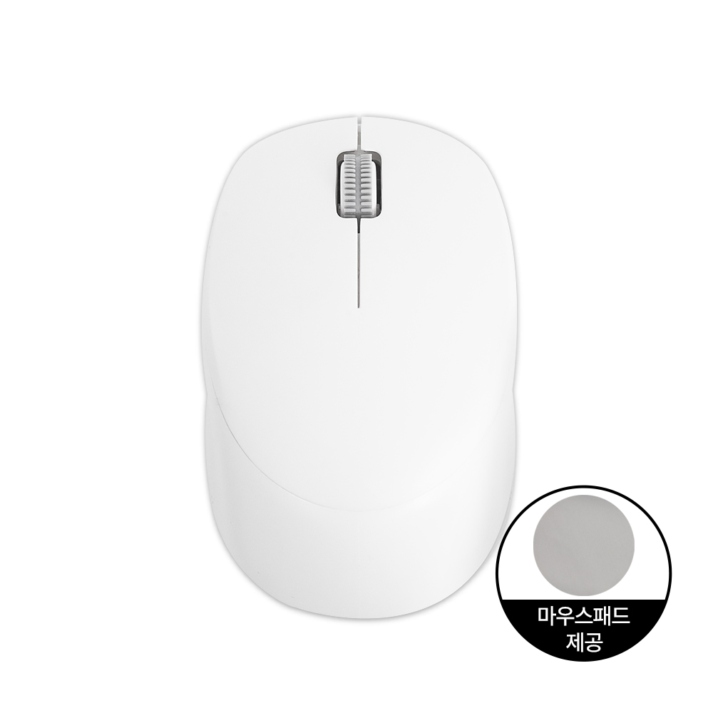 BM100 듀얼 무선 초경량 무소음마우스 (패드제공) 화이트