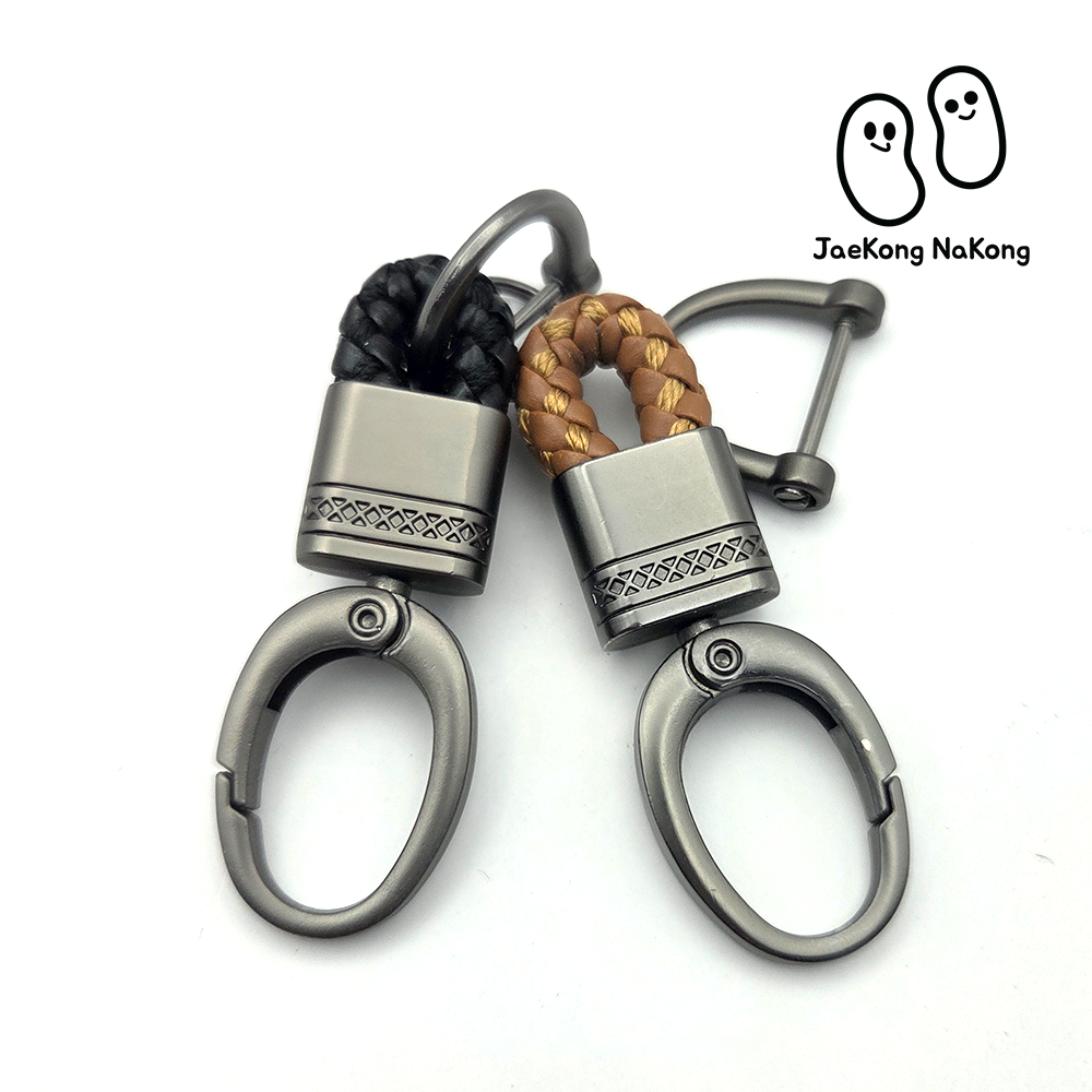 재콩나콩 차키링 새차선물 우드 각인 가죽 자동차 키홀더 커플 선물 커스텀 핸드메이드