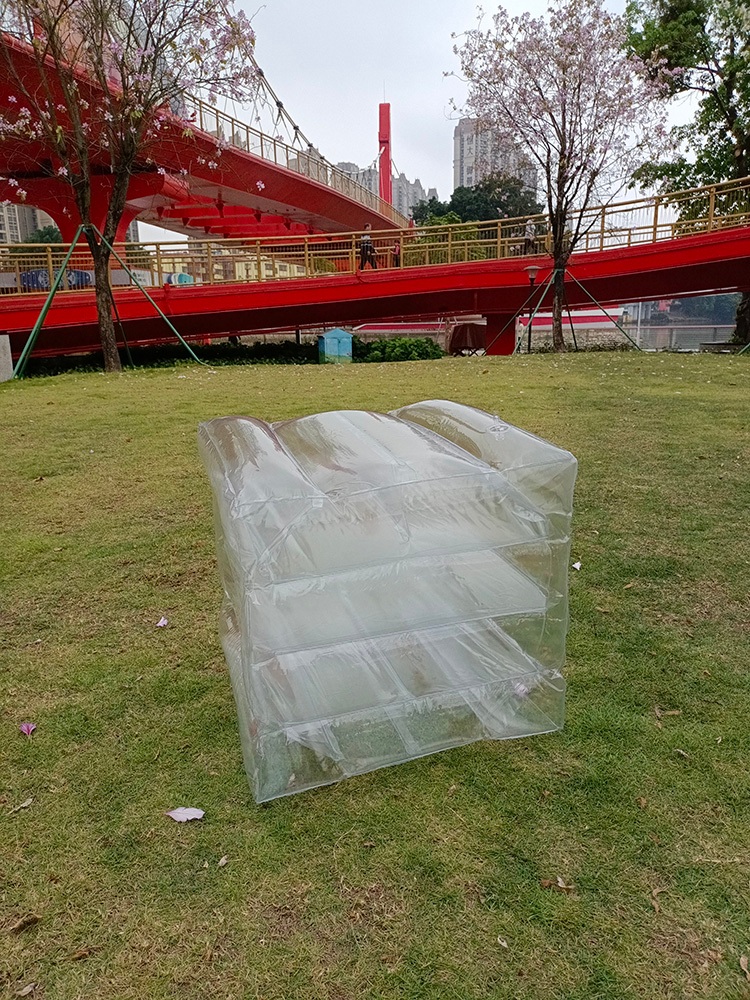 에어스툴 발받침대 보조의자 쇼파 책상 야유회 발쿠션 투명스툴 50x50x50CM - 상세 이미지 4