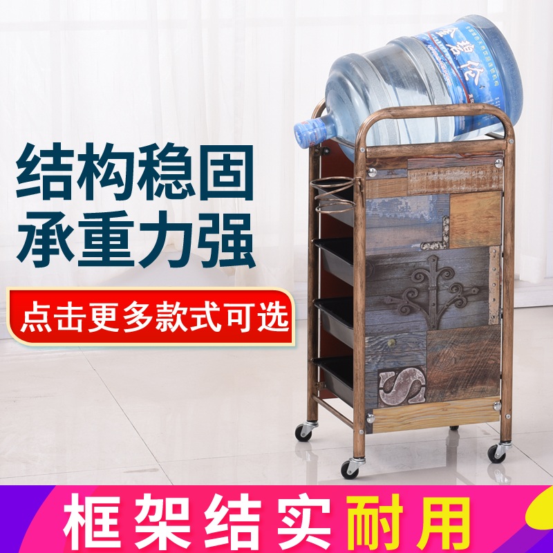 빈티지 미용실트레이 카트 선반 미용웨건 츄레이 가위정리 4단-검정 디지털 바람원 1개 38x30x81cm - 상세 이미지 4