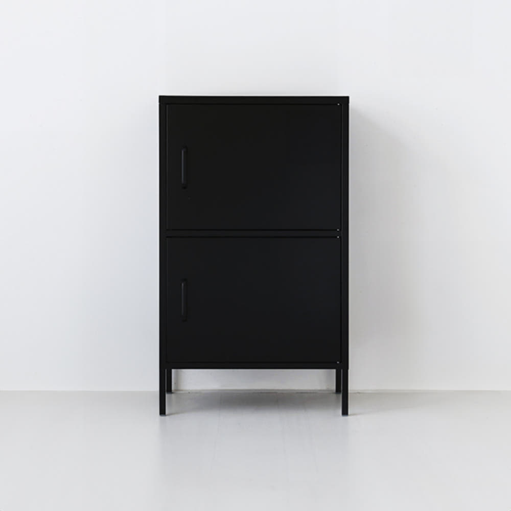 MKB 캐비넷 모던세로 2문 수납장 6001015 600x400x1015mm, 2단, 블랙 5580.3457 - 상품 이미지