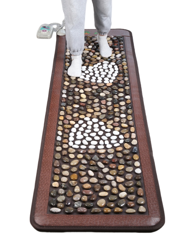 돌지압판 발마사지 조약돌 매트 안마 조깅 패드 전신 침대 풀 고밀도 100x40cm 실리콘 - 상품 이미지