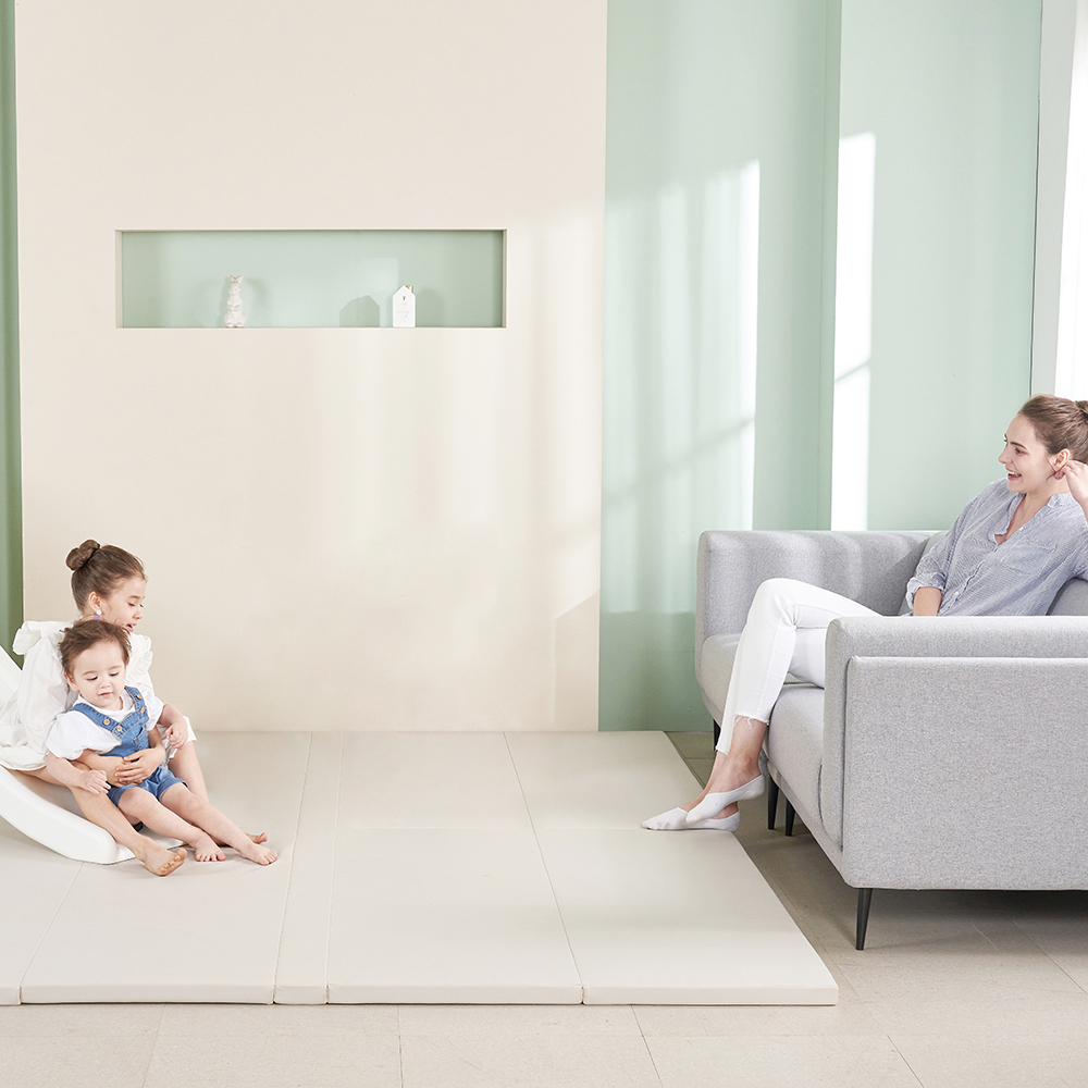 룸인어스 층간소음매트 제로 폴더 놀이방 유아 아기 매트 슈페리어 라이트그레이 140x210