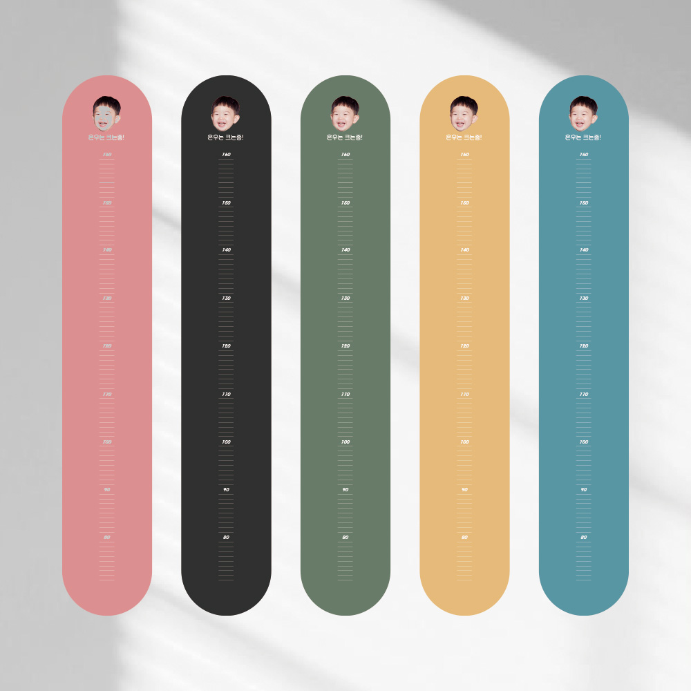 키재기 자 / 아기사진 성장 포스터 아기방 꾸미기 하트하트(얼굴형) - 상세 이미지 3