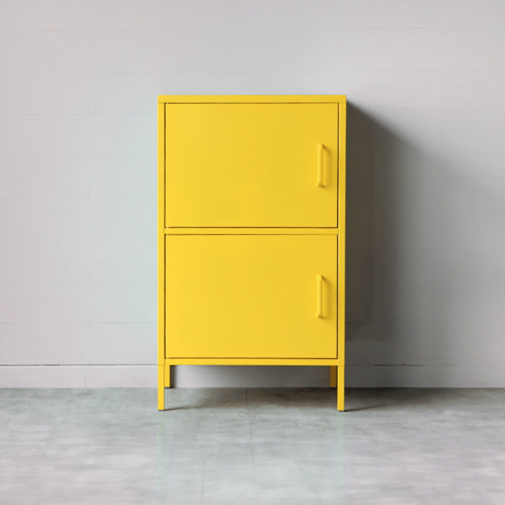 MKB 캐비넷 모던세로 2문 수납장 6001015 600x400x1015mm, 2단, 옐로우 0533.8548 - 상품 이미지