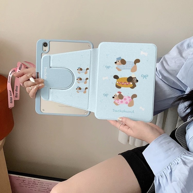 햄버거 & 닥스훈트 360도 회전 태블릿 케이스 🍔🐶 iPad Pro/Air6/5/10 - 상세 이미지 2