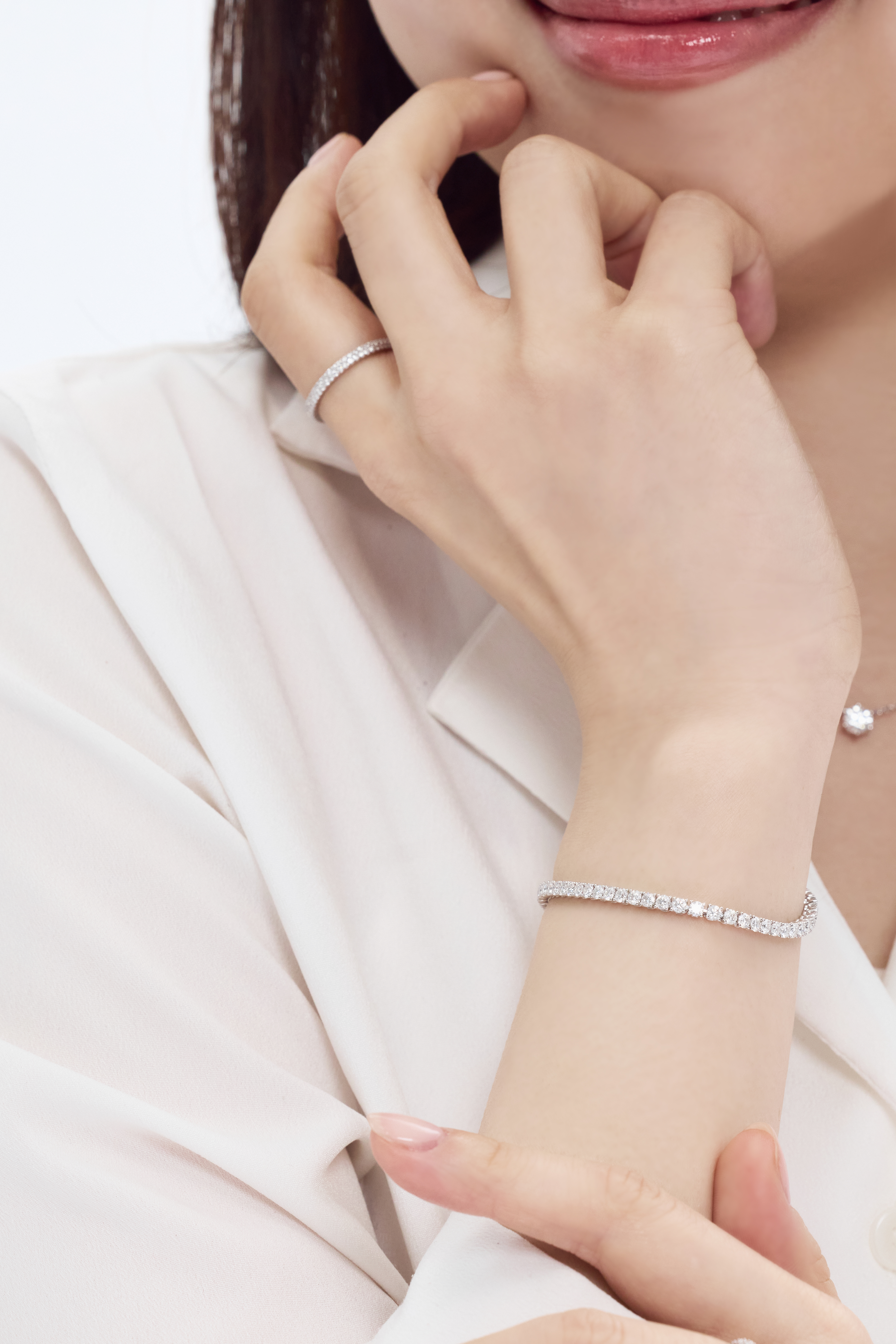 랩다이아 테니스팔찌 2.5mm 4프롱 신형 랩다이아몬드 14k 18k - 상세 이미지 4