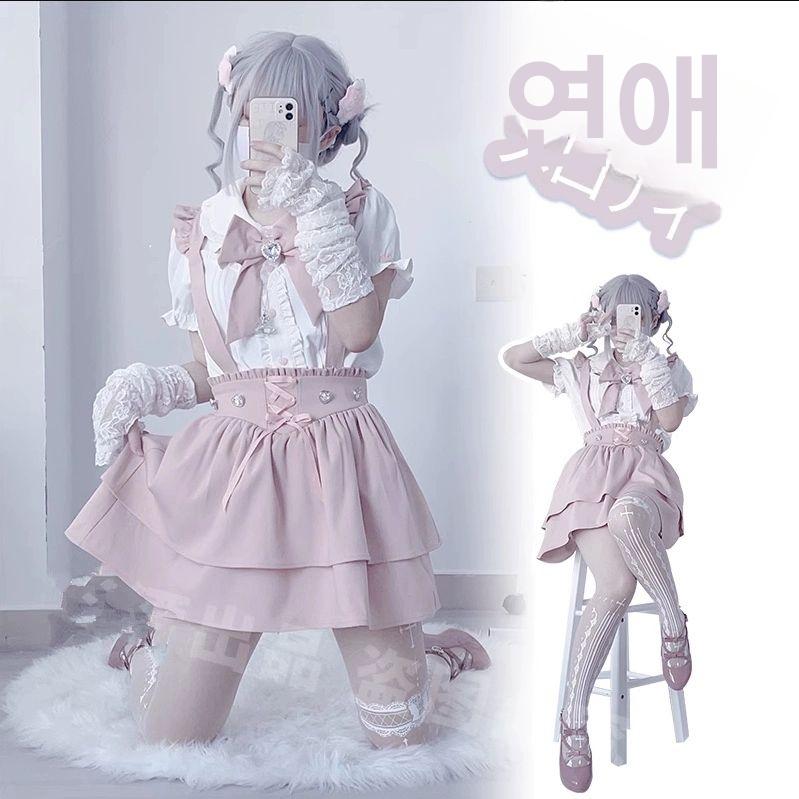 메이드복 지뢰계 옷 멘헤라 레이스 일본풍 원피스 - 상세 이미지 5