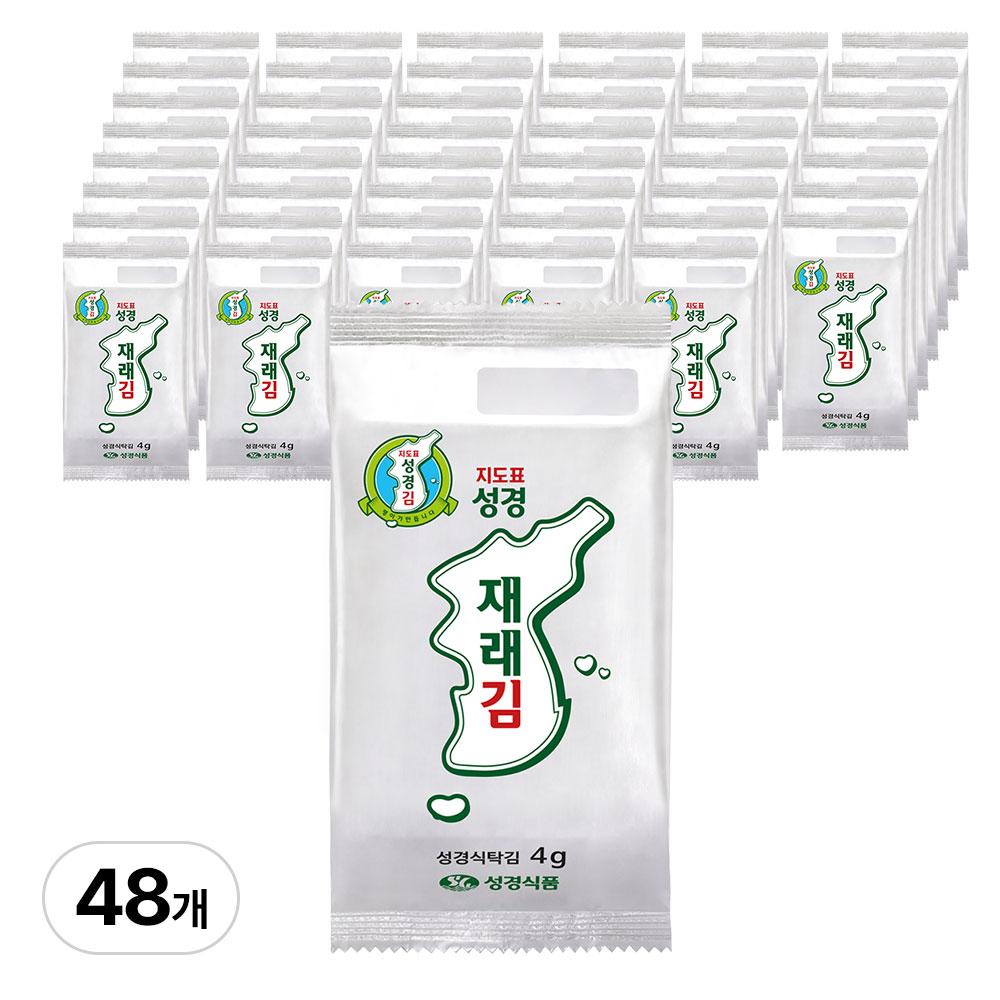 [성경김본사] 재래 도시락김 4g 12봉 x 4개 총 48봉 - 식탁김, 재래김