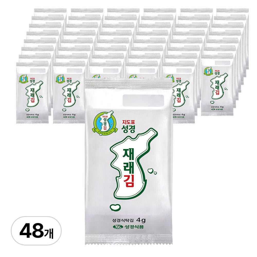 주식회사 성경식품 지도표 성경김 재래 식탁김 조미 도시락 12봉 4개