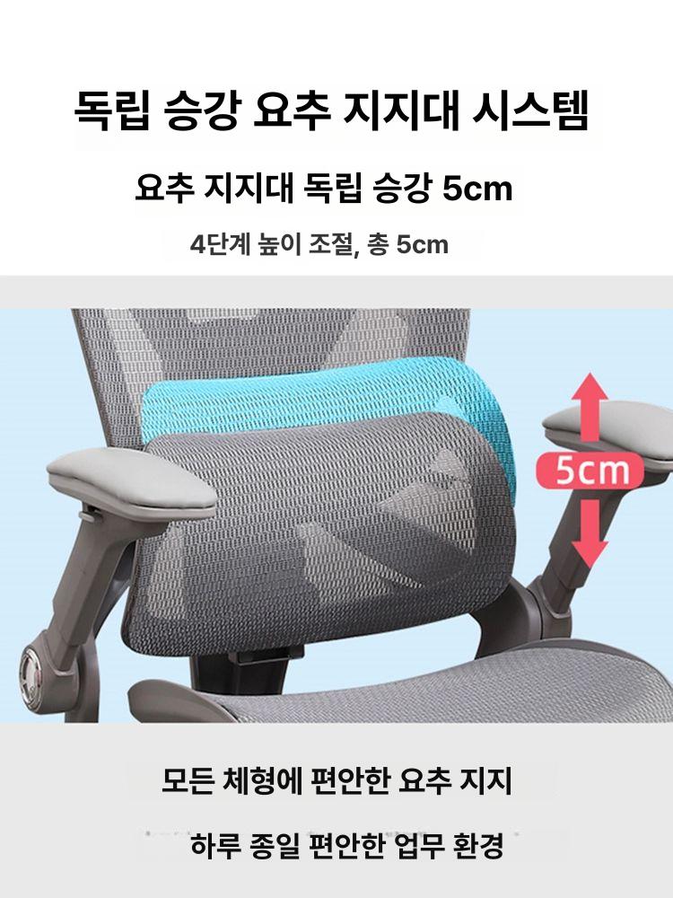 메쉬 통기성 고급 컴퓨터 의자 사무용 조절 가능한 학생 사무실 디자인 편한 흰색 프레임회색 드래곤 - 상세 이미지 3