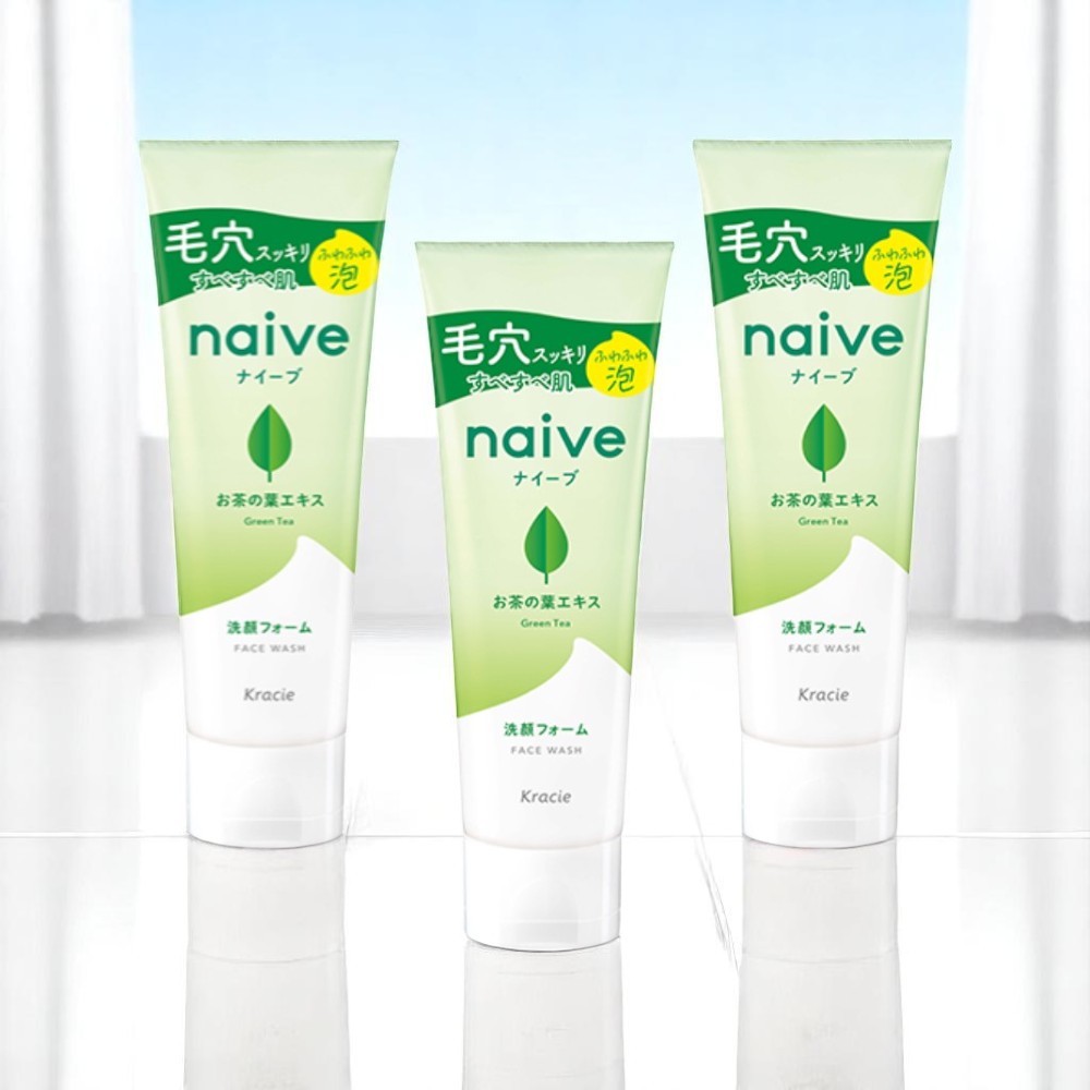 크라시에 나이브 클렌징폼 세안제 녹차 130ml, 3개 - 메인 이미지