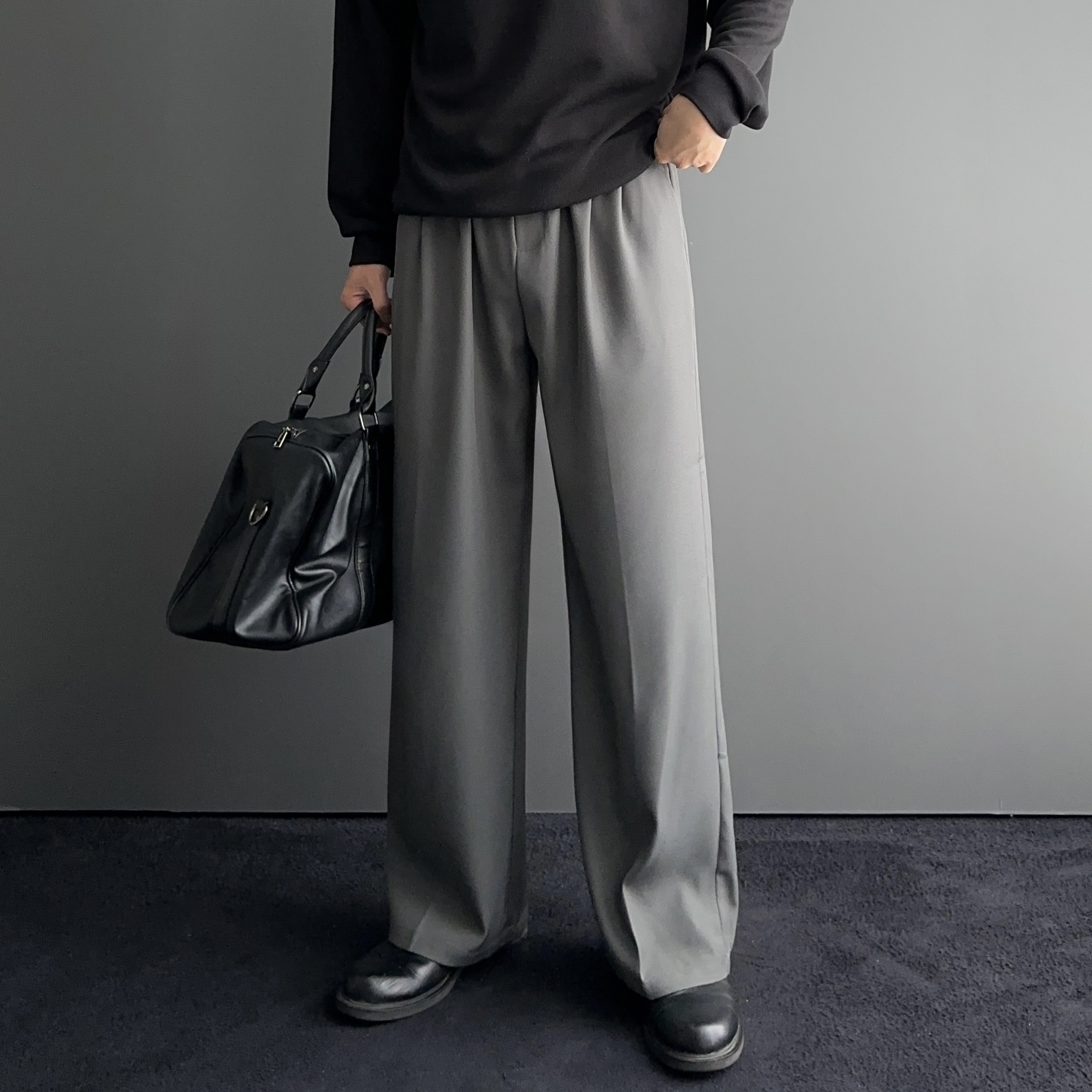 남자와이드슬랙스 남자밴딩슬랙스 여름정장바지 - 상세 이미지 3