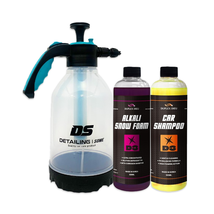 듀플렉스 듀 알칼리 스노우폼 500ml + 카샴푸 500ml + 디테일링썸 폼 FOAM 압축분무기 2L 2PH 3종 패키지 세차용품 - 상품 이미지