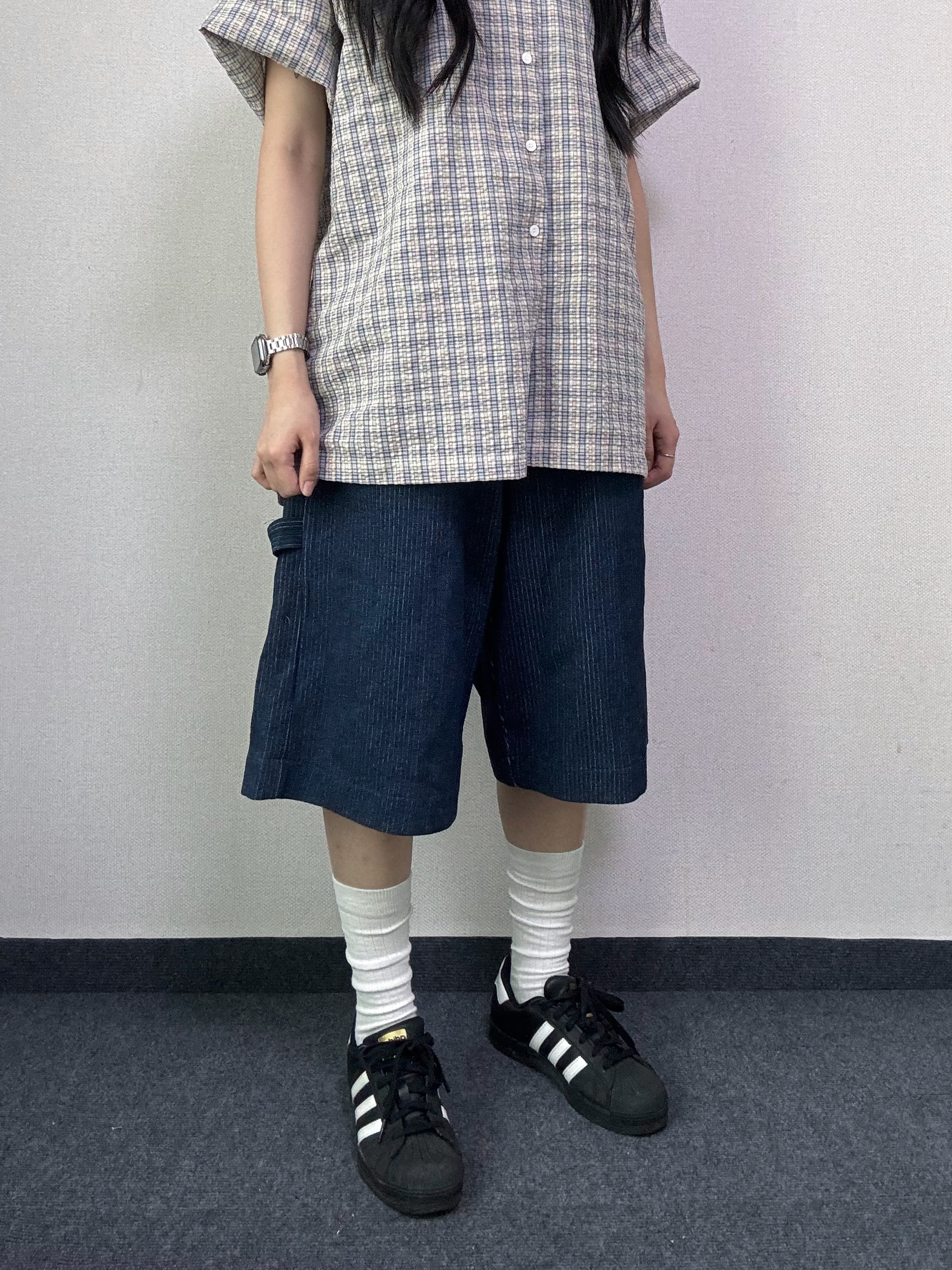 이브 스터드 버뮤다 데님 밴딩 팬츠 [2Color] - 상세 이미지 2