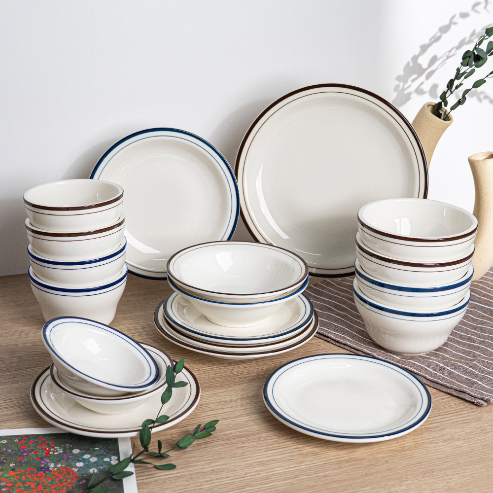 [단독] 시라쿠스 뉴욕 4인 베이직 한식 홈 세트 19P 접시 집들이 신혼 혼수 그릇