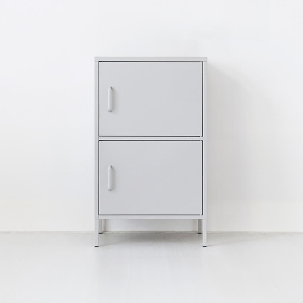 MKB 캐비넷 모던세로 2문 수납장 6001015 600x400x1015mm, 2단, 라이트그레이 7725.7376 - 상품 이미지
