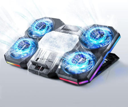 [해외]Navazip 업그레이드 노트북 냉각패드 열전 쿨러 및 4 팬 강력한 독립 제어 멀티기어조정 RGB 14-18인치 묶음배송가능