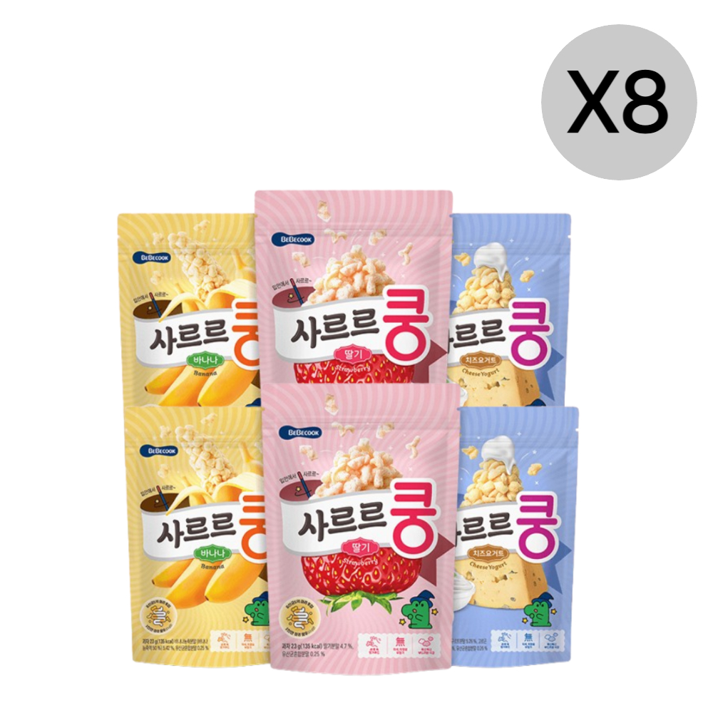 베베쿡 사르르쿵 3종세트 총 48봉 부드러운 유아 과자 : 이리와코리아