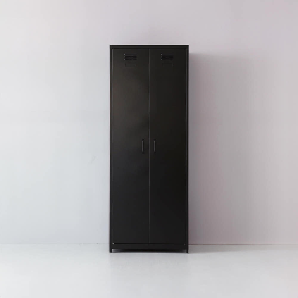 MKB 캐비넷 긴세로 2문 수납장 7602000 1단, 블랙 9171.4404