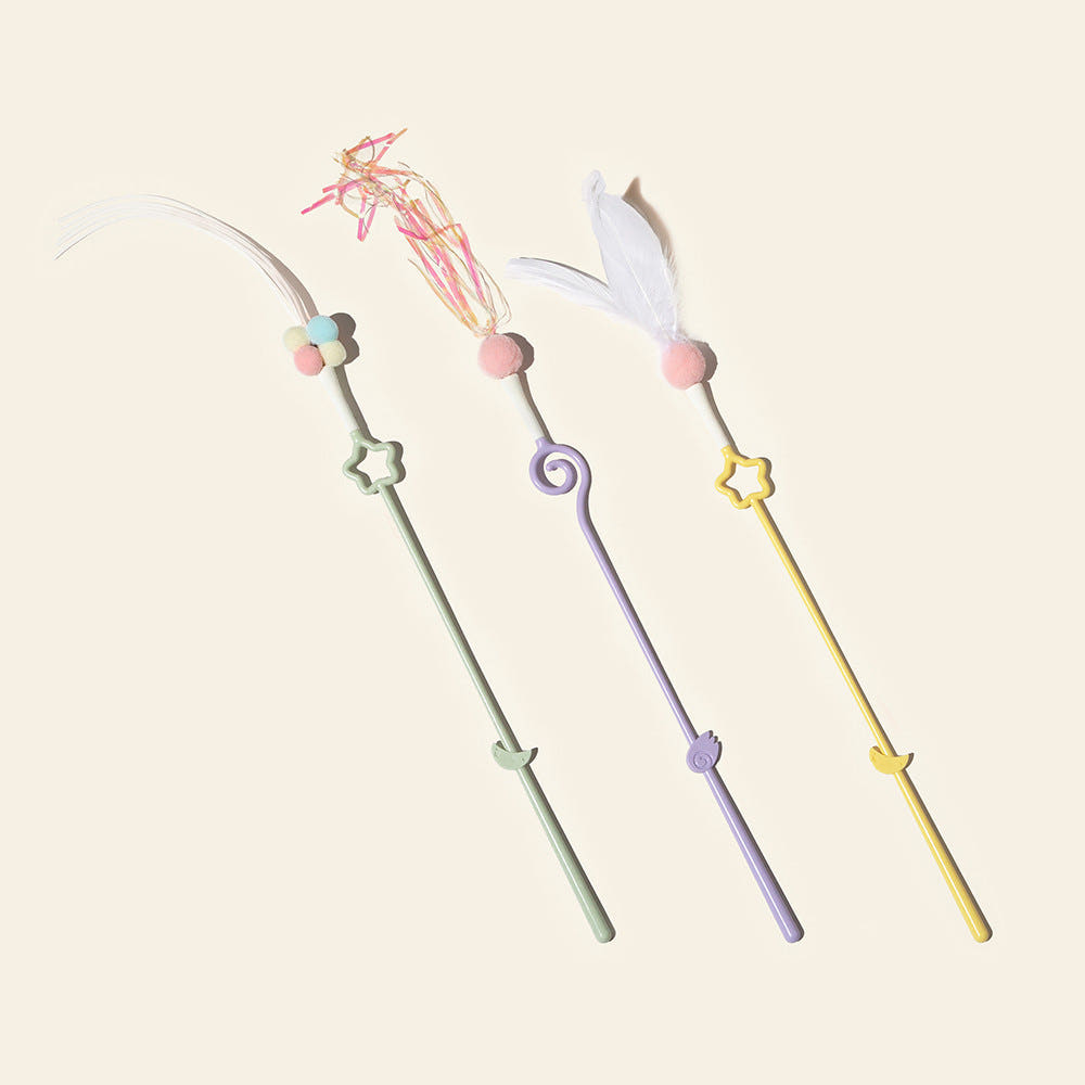 펫케어 고양이낚시대 깃털 고양이장난감 오로라 낚싯대