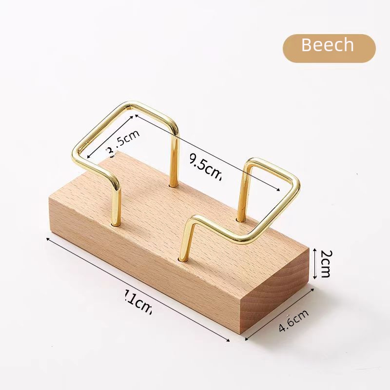프리미엄 호두나무 명함거치대 악센트 심플디자인 11cm 오피스 사무실 명함꽂이 - 상세 이미지 3