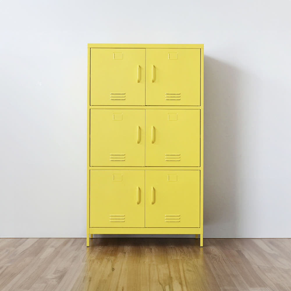 MKB 캐비넷 6문 수납장 9131600 913x460x1600mm, 3단, 옐로우 9211.6214 - 메인 이미지