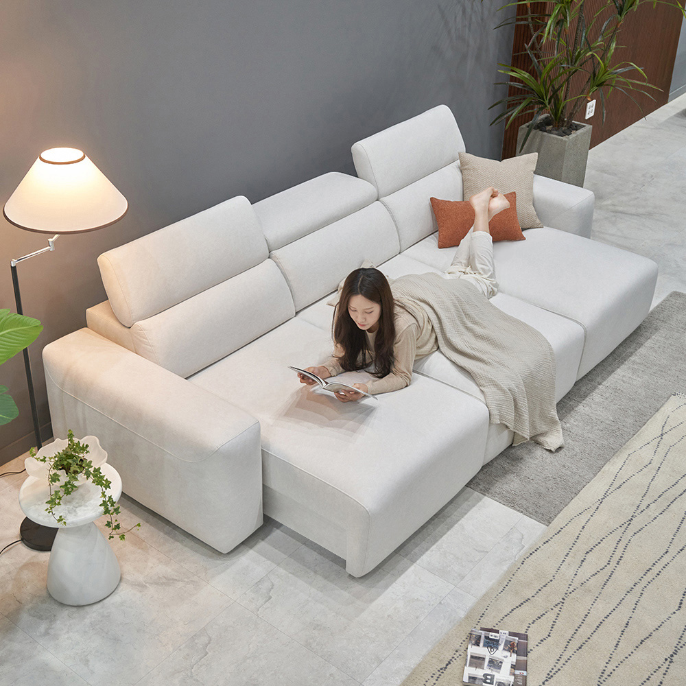 페다 쿠나 슬라이딩 모션 무빙 리클라이너 아쿠아텍스 패브릭 소파 4인용