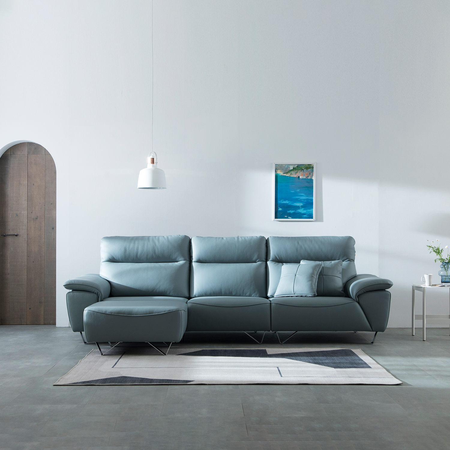 헤르짐머 바움 4인 모듈 이태리 천연 통가죽 소파