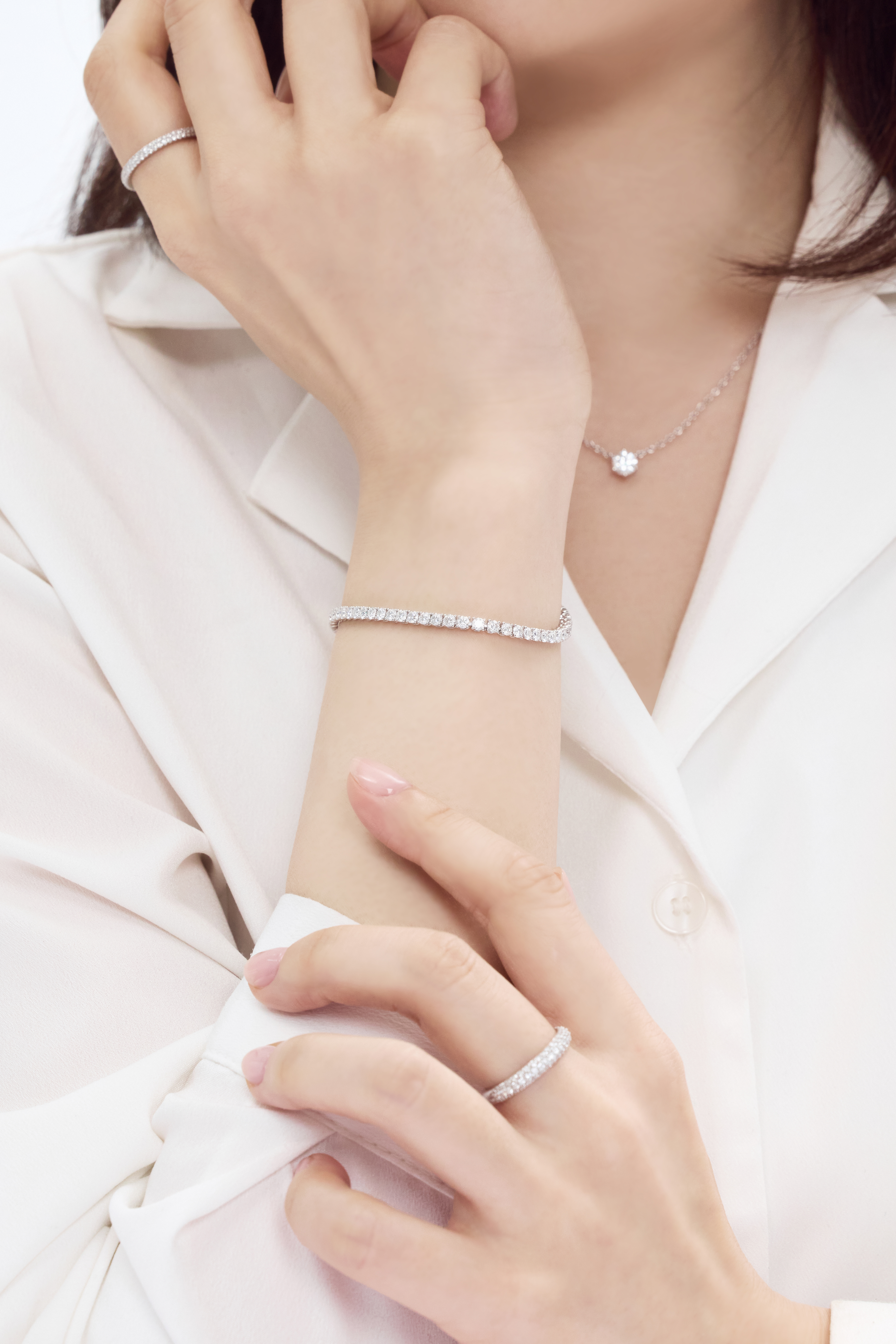 랩다이아 테니스팔찌 2.5mm 4프롱 신형 랩다이아몬드 14k 18k - 상세 이미지 2