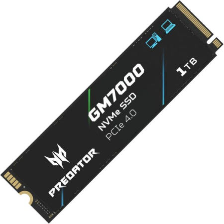 acer [해외]프레데터 M.2 SSD 1TB GM7000, DRAM 캐시 NVMe 1.4 2280 PCIe Gen4x4 초고속(최대 읽기: 7400MB/s, 최대 쓰기: 6700MB/s)