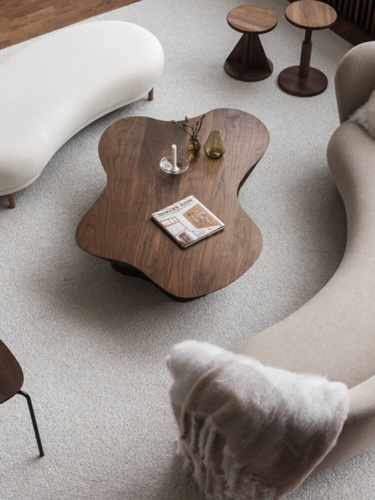 북유럽 반원형 벤치 거실 수납벤치 심플 크리에이티브 패브릭소파 80x40x40cm-미백 코튼 리넨