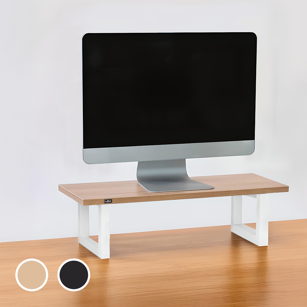 레토 우드+메탈 모니터 받침대 높이 15cm 거치대 모니터선반