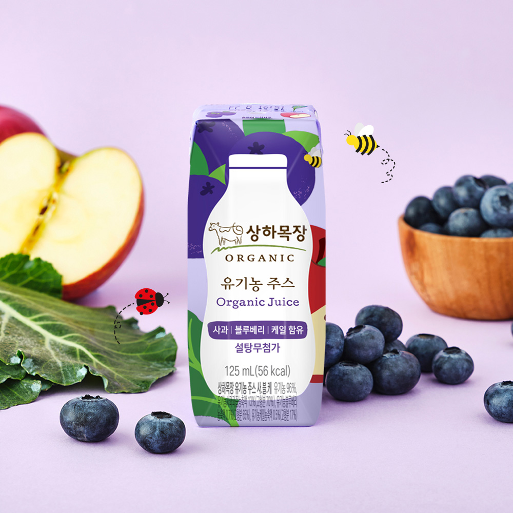 상하목장 유기농주스 사과블루베리케일 125ml 24팩 : 매일유업 직영스토어