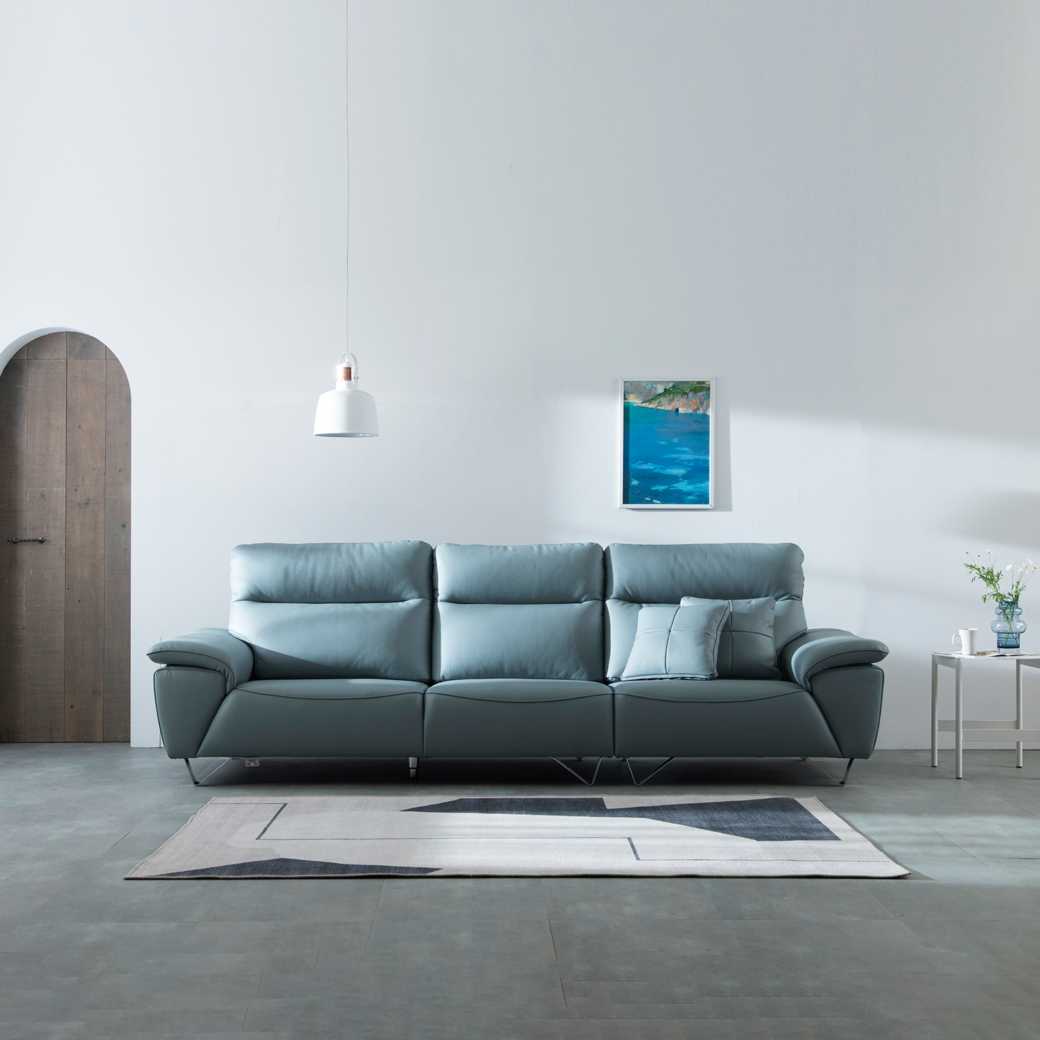 헤르짐머 바움 4인 모듈 이태리 천연 통가죽 소파