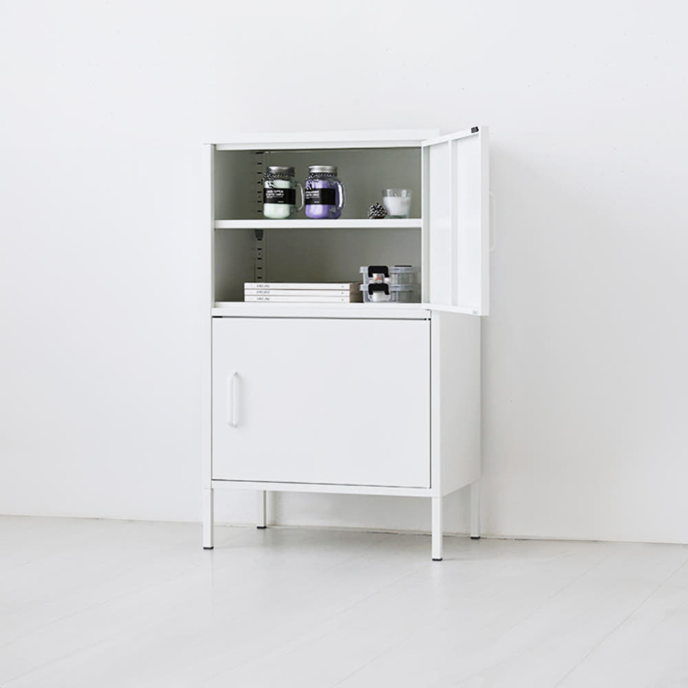 MKB 캐비넷 모던세로 2문 수납장 6001015 600x400x1015mm, 2단, 옐로우 0533.8548 - 상세 이미지 3