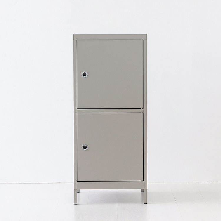 MKB 캐비넷 2문 수납장 4801120 479x457x1116mm, 2단, 라이트그레이 1819.2359 - 메인 이미지